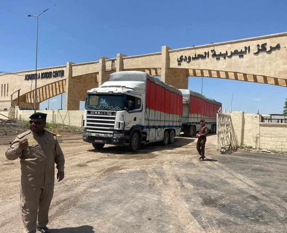 بضائع سوريا بدأت تدخل الموصل.. 3 شاحنات عبرت منفذ ربيعة