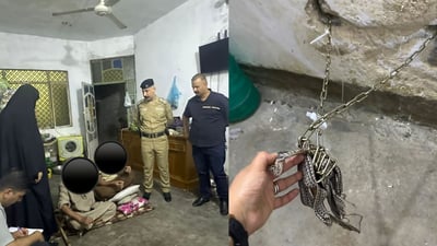 شرطة بغداد تعتقل شخصاً يعنّف والديه وأخوته بعد ربطهم بالسلاسل