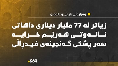 هەرێمى کوردستان 77 ملیار دینارى داهاتى نانەوتى رادەستى بەغدا کرد