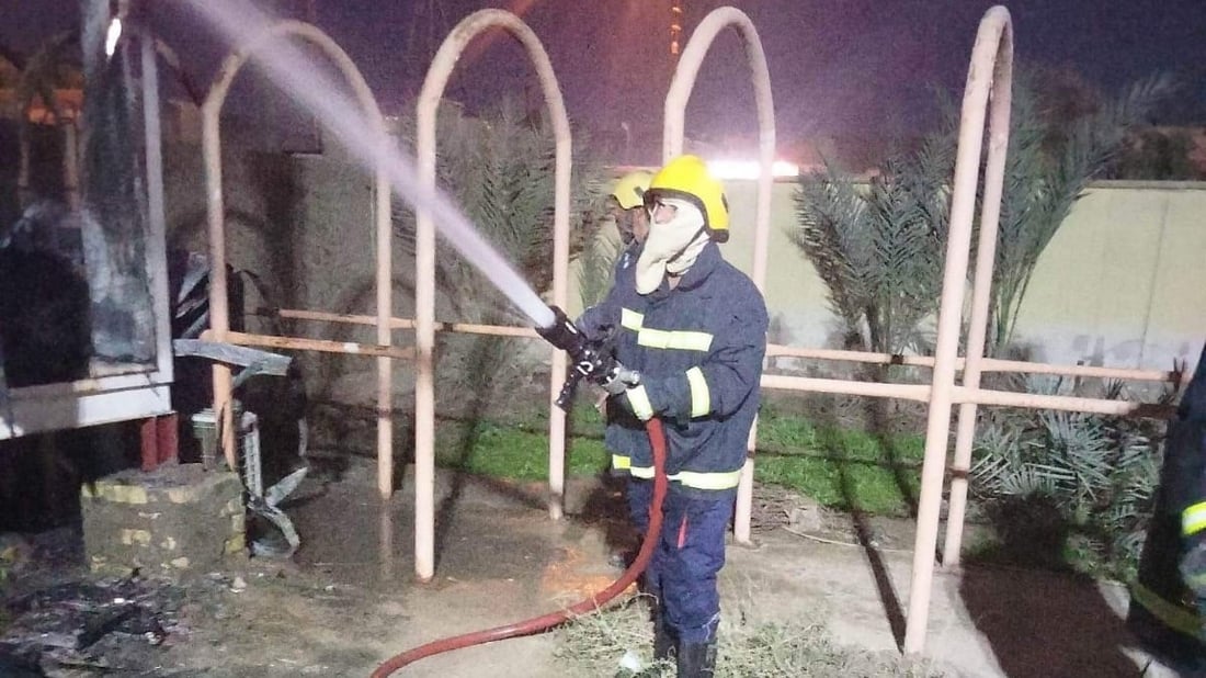 صور: النيران تلتهم داراً لرعاية الأيتام في الديوانية