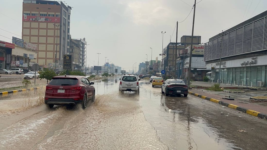 فيديو: “حالوب” كثيف يرشق النجف والأمطار الغزيرة استمرت 4 ساعات