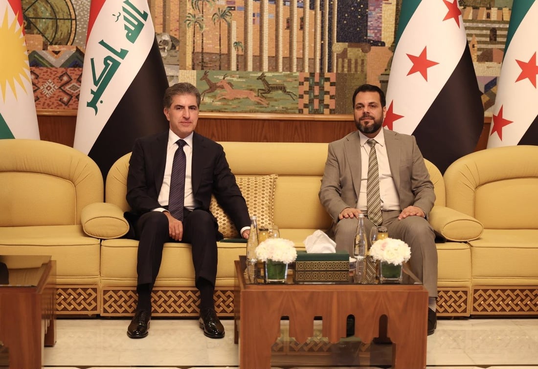 الشرع يستقبل نيجيرفان بارزاني في قصر الشعب بدمشق