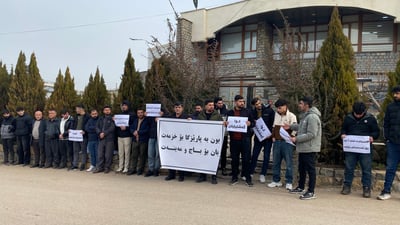 بەشێک لە کاسبکارانى هەڵەبجە گردبوونەوە