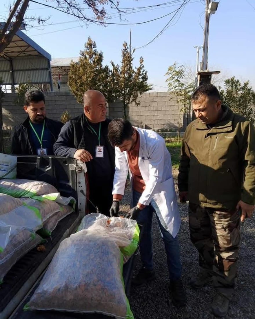 Halabja authorities seize 200 kg of spoiled apricots, destroy shipment