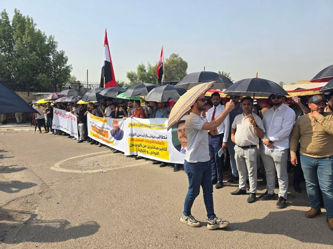 تظاهرة المظلات تغلق طريق مجلس الخدمة الاتحادي: لا للازدواج الوظيفي (فيديو)