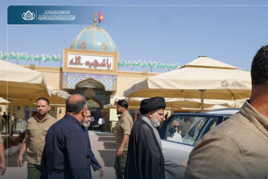 بعد تهديدات الاغتيال.. الصدر يزور مرقد والده في النجف
