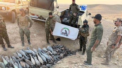 الحشد يضبط أسلحة وأعتدة خلال عملية أمنية في هيت