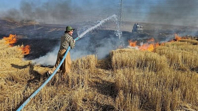 ئاگره‌كه‌ى ئاغجه‌له‌ر زیاتر له‌ 60 دۆنم پووش و پاوانى سووتاند