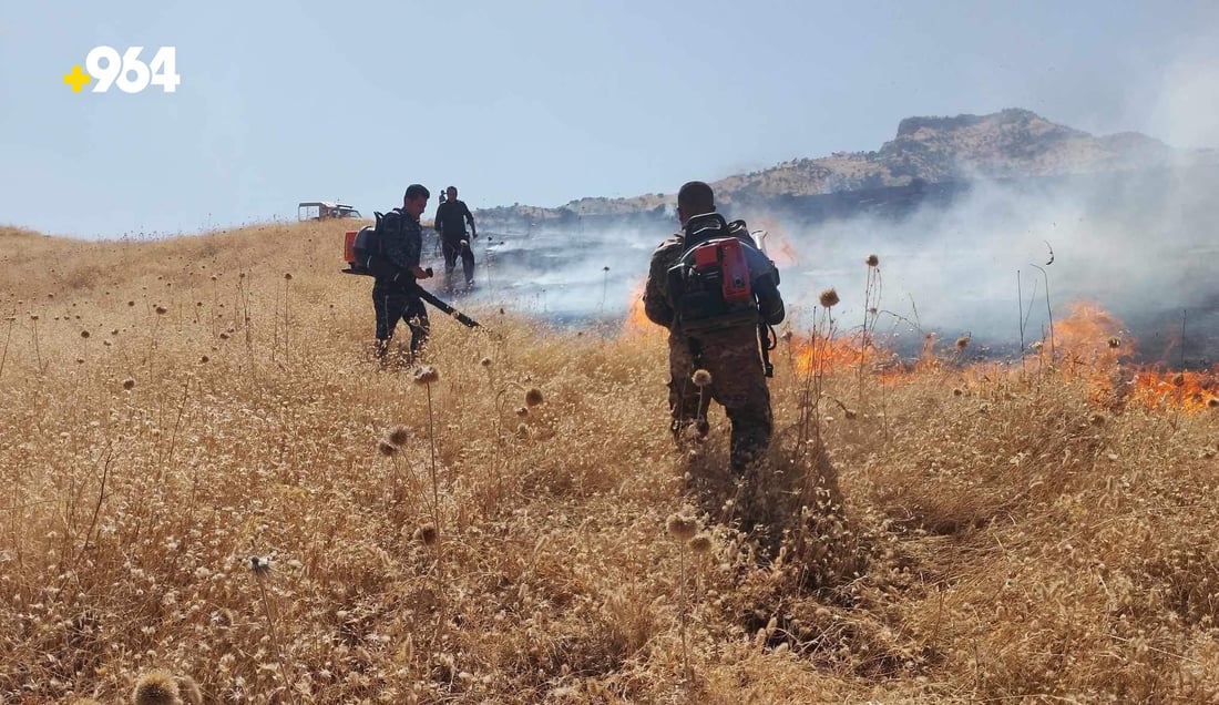 دوو کەس لەسەر سووتاندنی 100 دۆنم زەوی دەستگیر کران