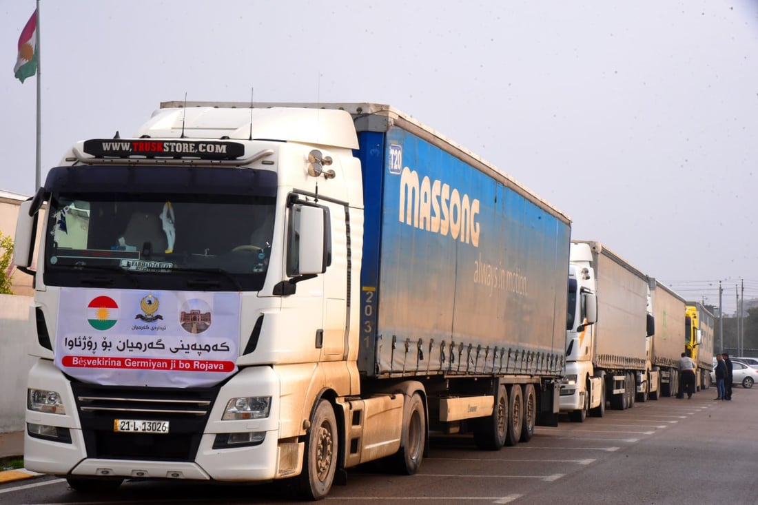 گەرمیان 18 بارهەڵگر هاوکاری رەوانەی رۆژئاوای کوردستان کرد