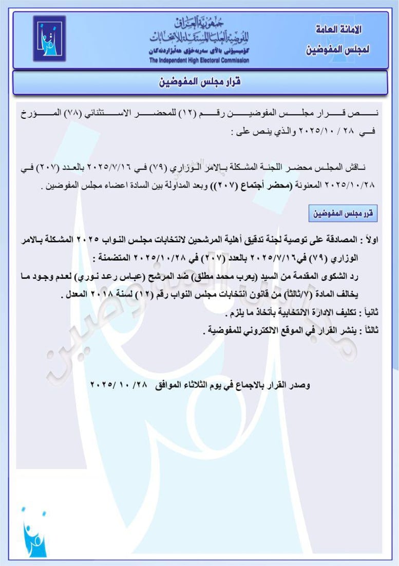استبعاد مرشحين من تحالفات السوداني والخنجر والعامري.. قرارات جديدة من المفوضية