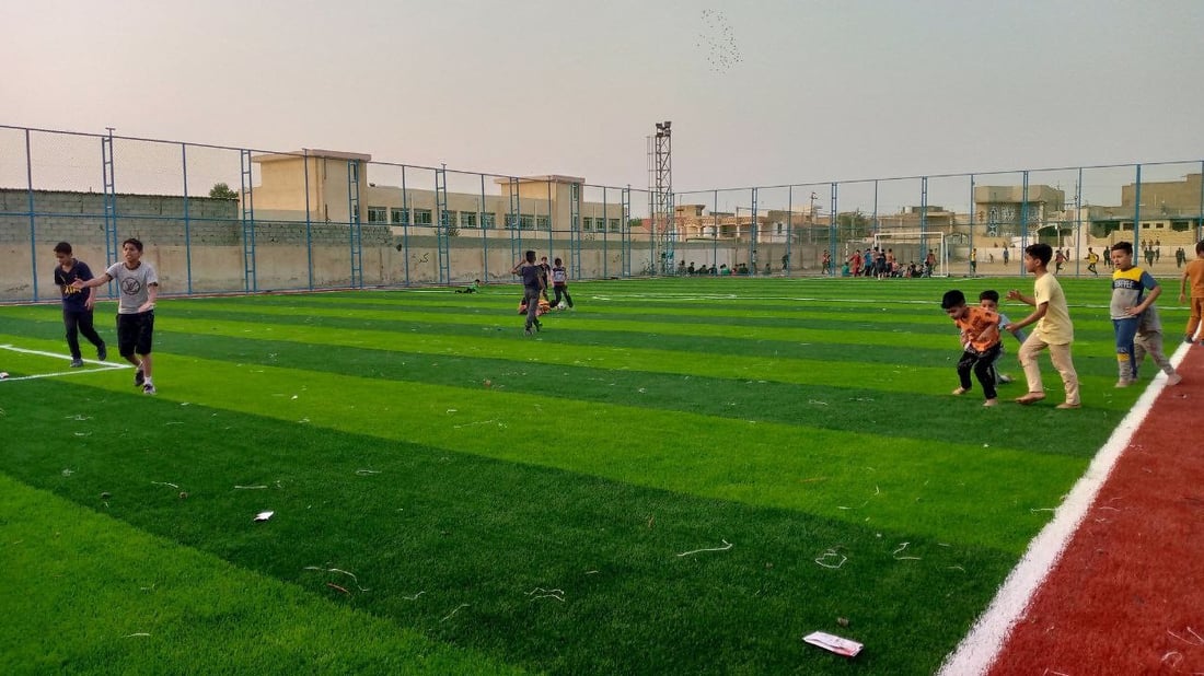 صور: أول ملعب “سباعي” في المشخاب والرياضيون ينتظرون الميدان الكبير