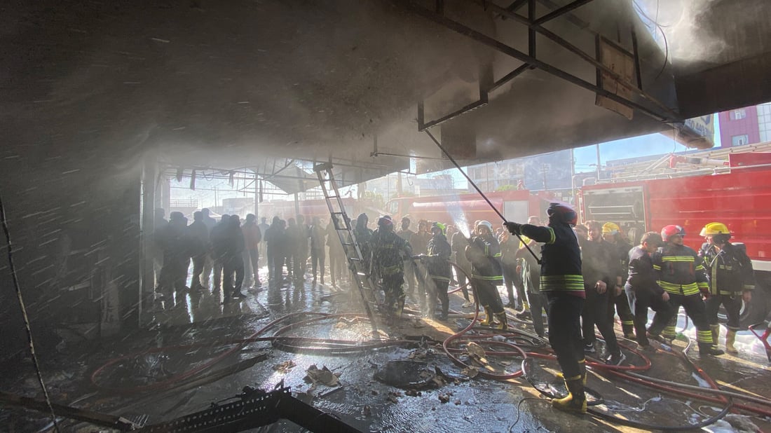 Fire breaks out at car accessory stores in Erbil