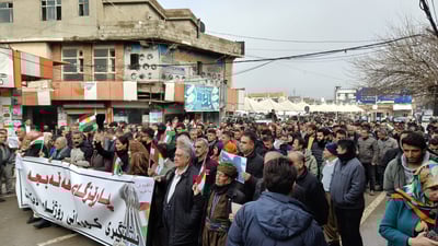 Halabja residents rally in support of Syrian Kurds after Aleppo attacks