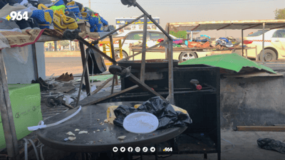 عەرەبانەكەی سووتا و هیچی بۆ دەرنەچوو