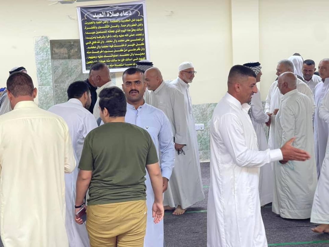 صلاة العيد في وجيهية ديالى بإمامة مالك العقابي: ابتعدوا عن النميمة وساعدوا الآخرين