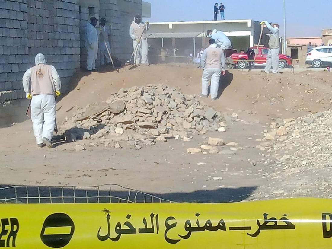سنجار: فتح أول مقبرة جماعية للايزديين في مجمع العدنانية (صور)