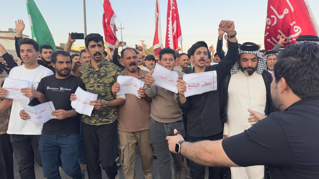 “البصرة مقدسة”.. متظاهرون يحاولون اقتحام فندق الميلينيوم بسبب حفل “الهالوين”