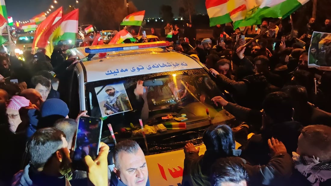 تەرمی شەهید ئەحمەد گەیەندرایە مزگەوتی شەهید سەردار لە هەولێر