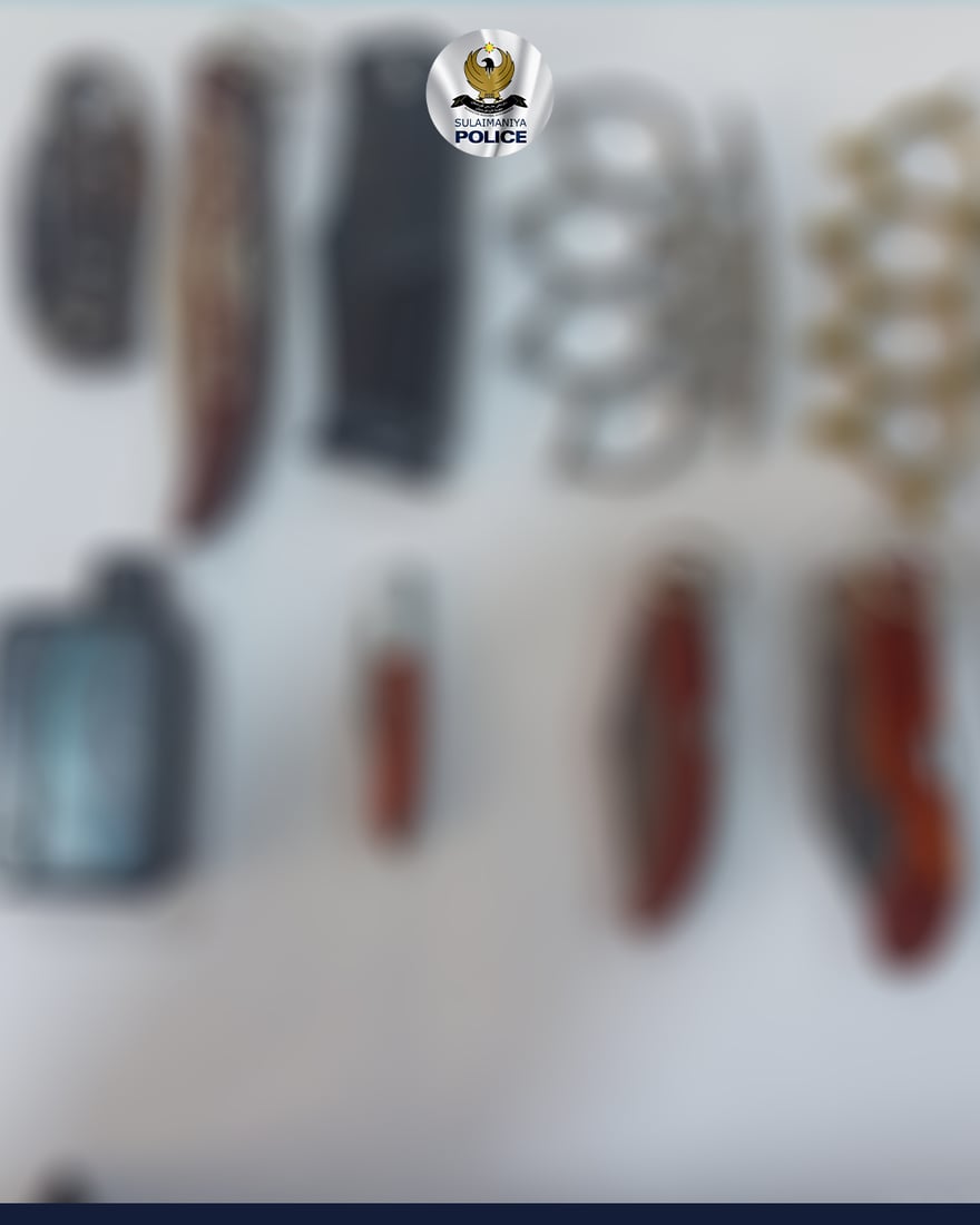 لە دەربەندیخان ژمارەیەک چەقۆ و ماتۆڕسکیل دەستیان بەسەرداگیرا