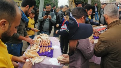 ديالى: “فطور مجاني” لرفع المعنويات في “ثورة المحاضرين” المعتصمين