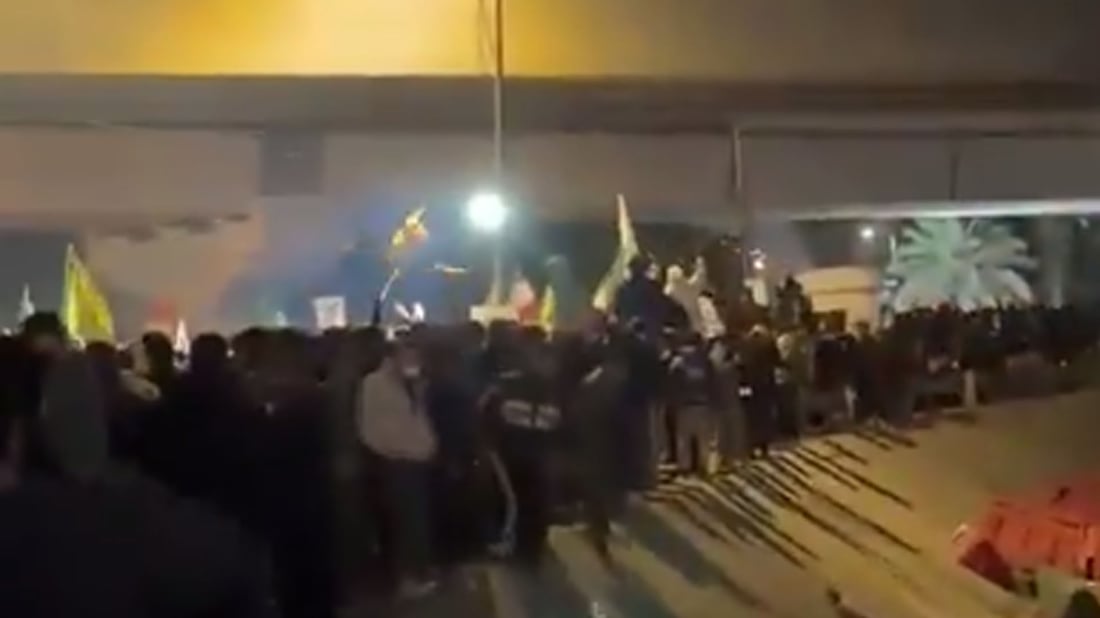 به‌ ته‌قه‌ و گازی فرمێسكڕێژ بڵاوه‌ به خۆپێشانده‌ران كرا