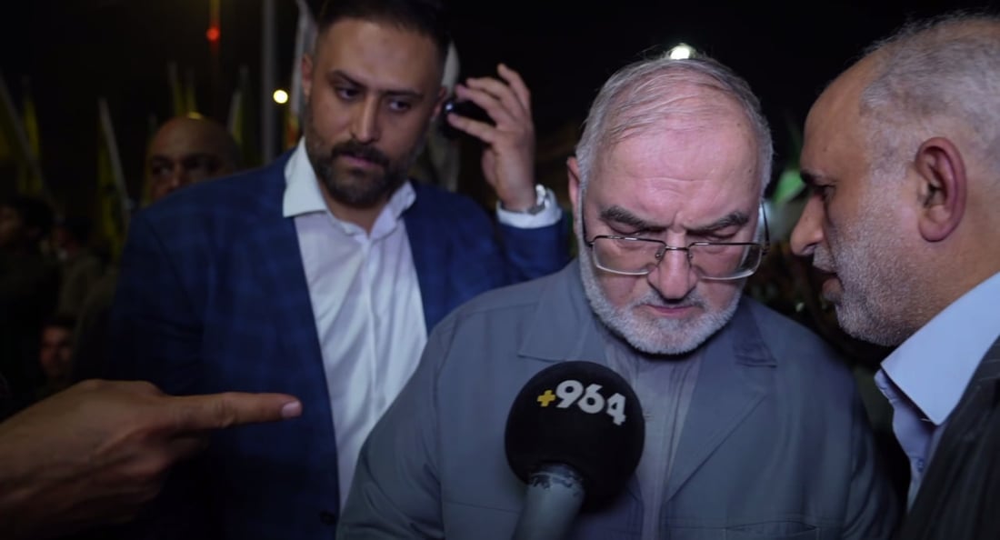 قنصل إيران على كورنيش البصرة وتحدث ل964: نشكر العيداني على المواساة (فيديو)
