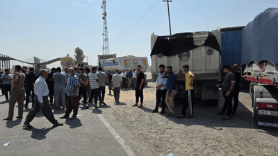 لە بازگەى دارەمان؛ شۆفێرانى بارهەڵگر گردبوونەوە