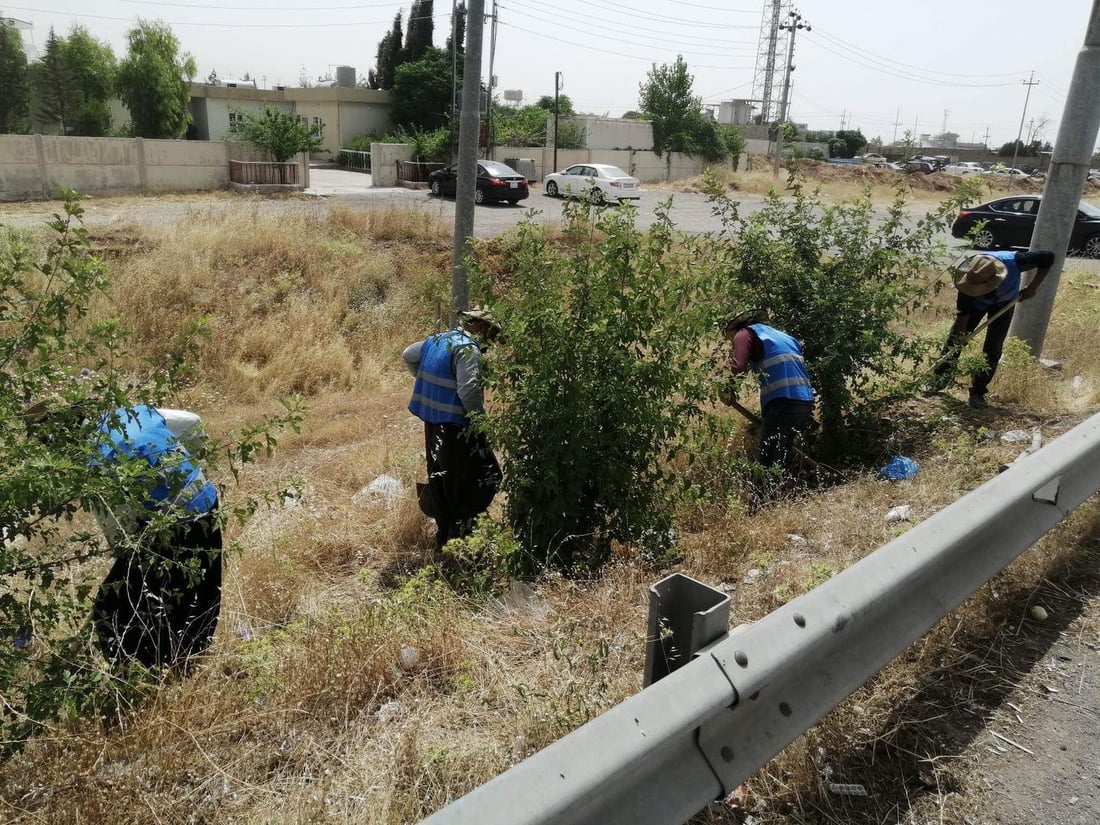 ساتی پاككردنەوەی بلوارەكانی عەربەت. وێنە: سۆشیاڵ میدیا