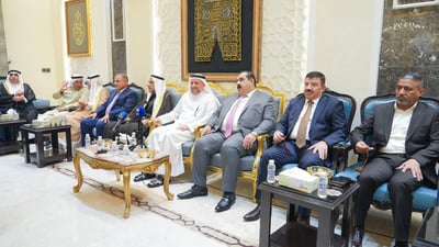 الخنجر والسامرائي وأبو مازن في ضيافة شعلان الكريم لبحث الإسراع باختيار رئيس للبرلمان