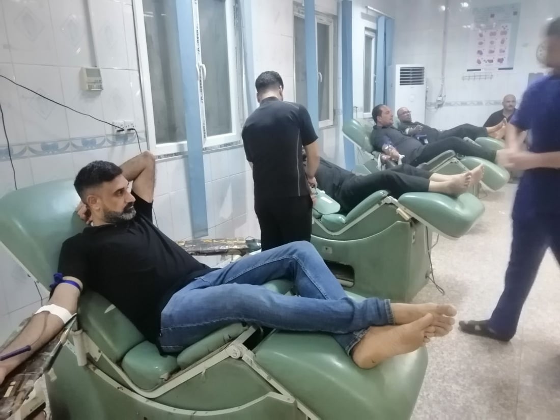 صور من الحلة: مصرف الدم استقبل 100 متبرع من “السياحي” منذ بداية محرم