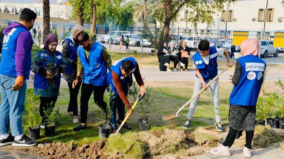 Volunteer team plants 9,000 trees in Baghdad university campus