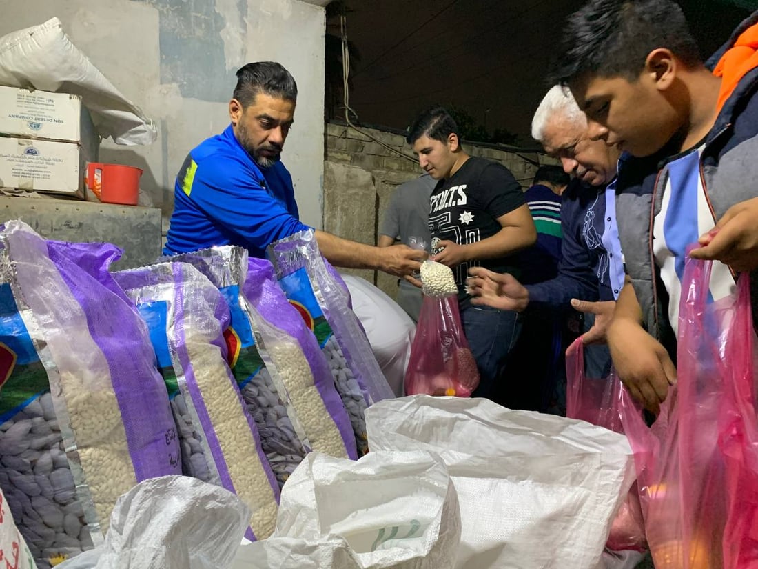 اليرموك تجمع 1000 سلة غذائية للمحتاجين في رمضان.. أول وجبتين لكربلاء والتاجي