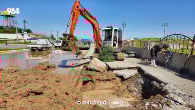 قەزایەک گیری خواردووە بەدەست شکانی بۆری ئاوەوە