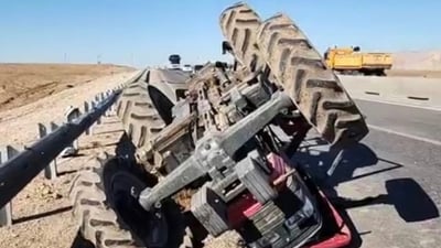 تراکتۆرێک وەرگەڕا و شۆفێرەکە گیانی لەدەست دا