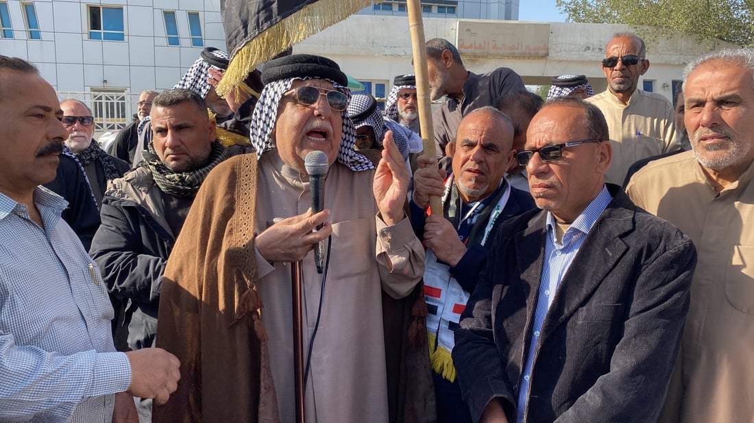 صور من تظاهرة متقاعدي ذي قار القدامي للمطالبة بالامتيازات الجديدة