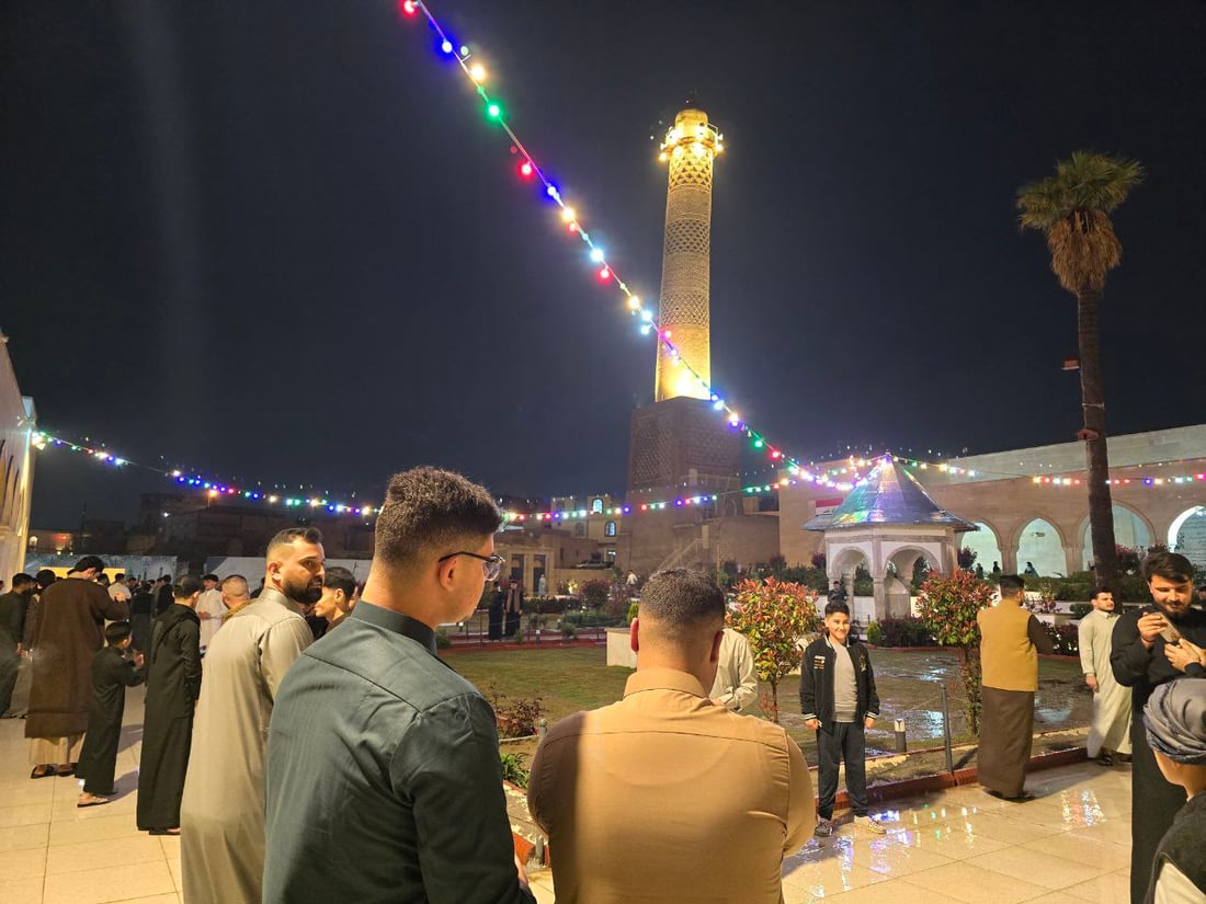 جامع النوري الكبير في الموصل يقيم أول صلاة عيد بعد إعادة إعماره