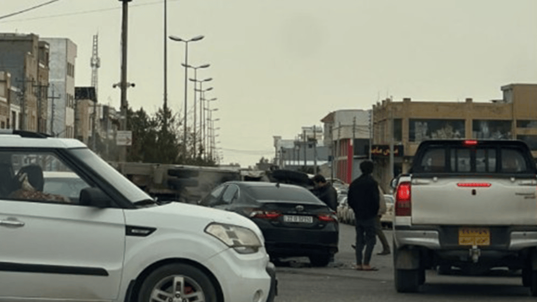 هەولێرى نوێ؛ دوو ئۆتۆمبێل لەسەر ئەو شەقامێک خۆیان عەدم کرد