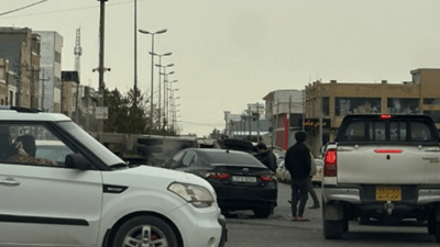 هەولێرى نوێ؛ دوو ئۆتۆمبێل لەسەر ئەو شەقامێک خۆیان عەدم کرد