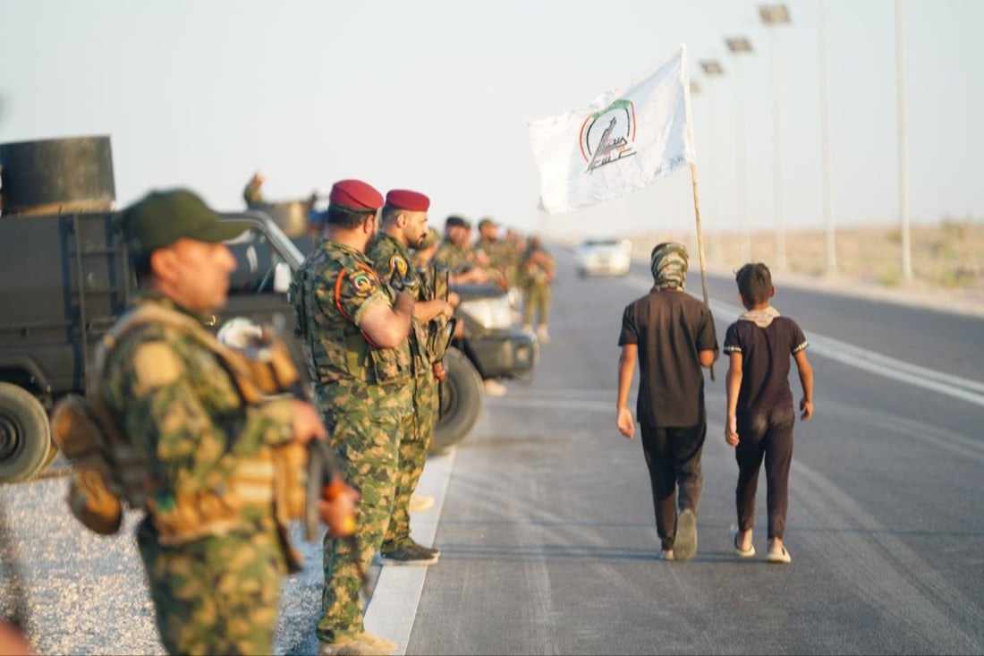 صور: الحشد ينشر قواته على الخط الاستراتيجي بين كربلاء والنجف والأنبار