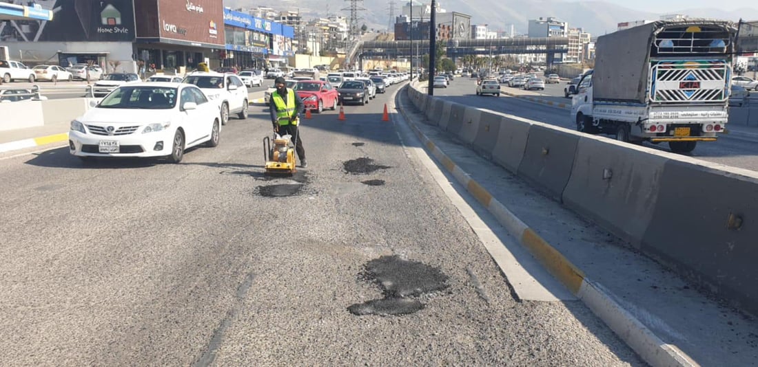 شارەوانی سلێمانى شەقامەکان پینە دەکات