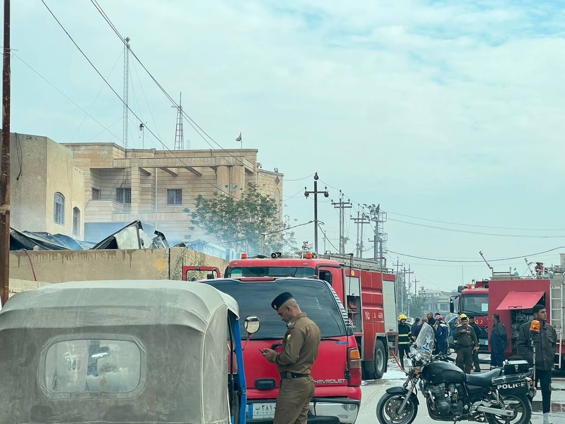 الجميع بخير.. إخماد حريق في كلية الإمام الأعظم وسط بعقوبة (صور)