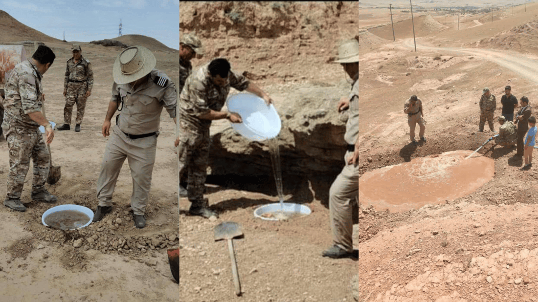 Forestry police set up water basins for wildlife during heat and drought