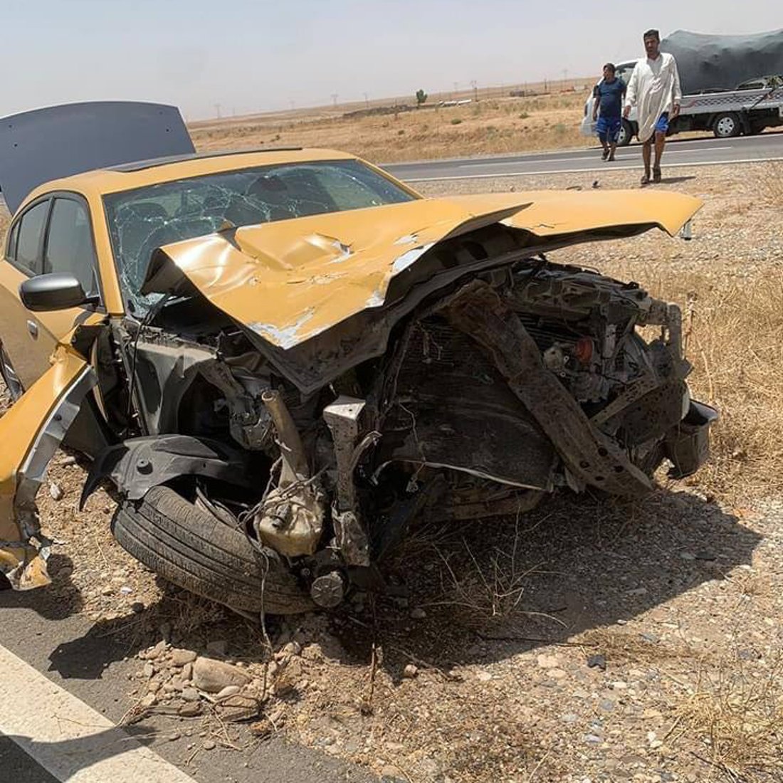 لە رووداوێکى هاتوچۆدا بارهەڵگرێک سووتا