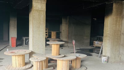 ئاگرێک لە باڵەخانەیەكی شەقامی 100 مەتری كەوتووەتەوە