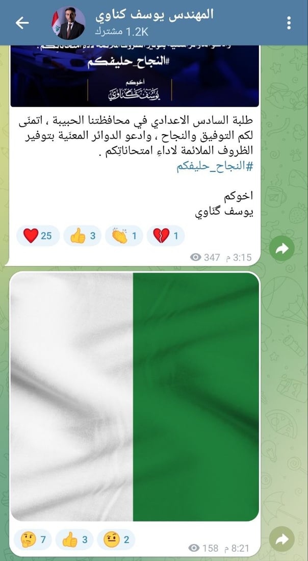 حسابات محافظ النجف تنشر علماً غريباً يثير الجدل
