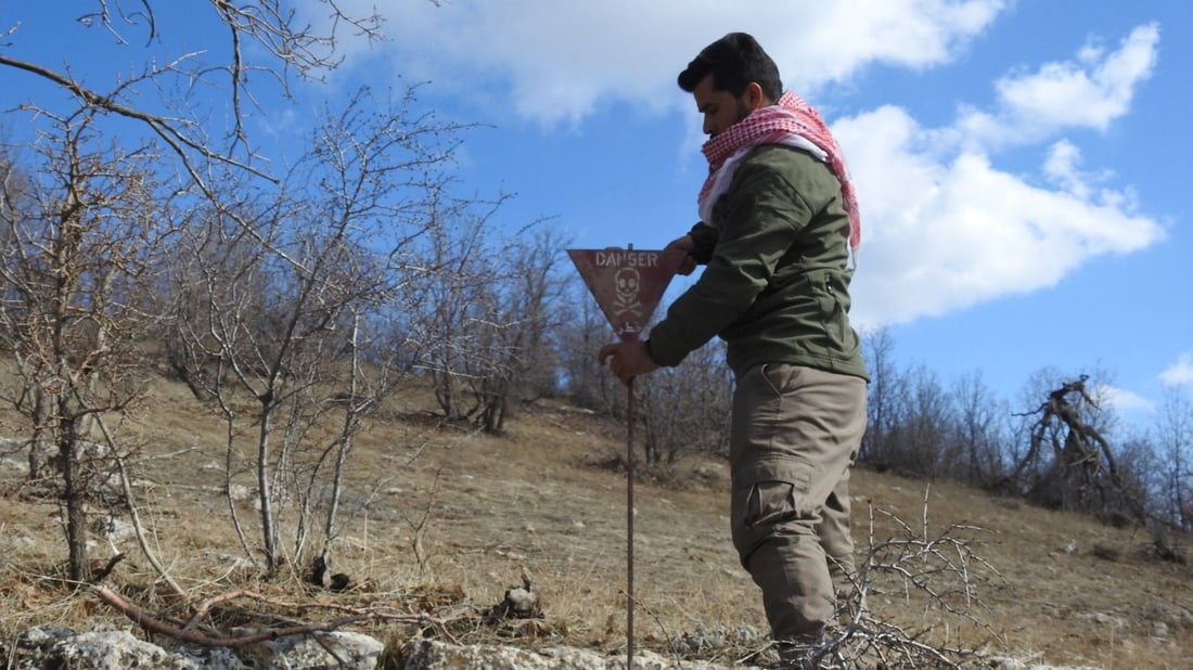 زیاتر له‌ 25 دۆنم زه‌وى له‌ چیاى زاوێته‌ نیشانه‌ى مه‌ترسیدارى بۆ داندرا