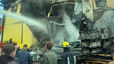 Fire damages warehouse in Erbil industrial area