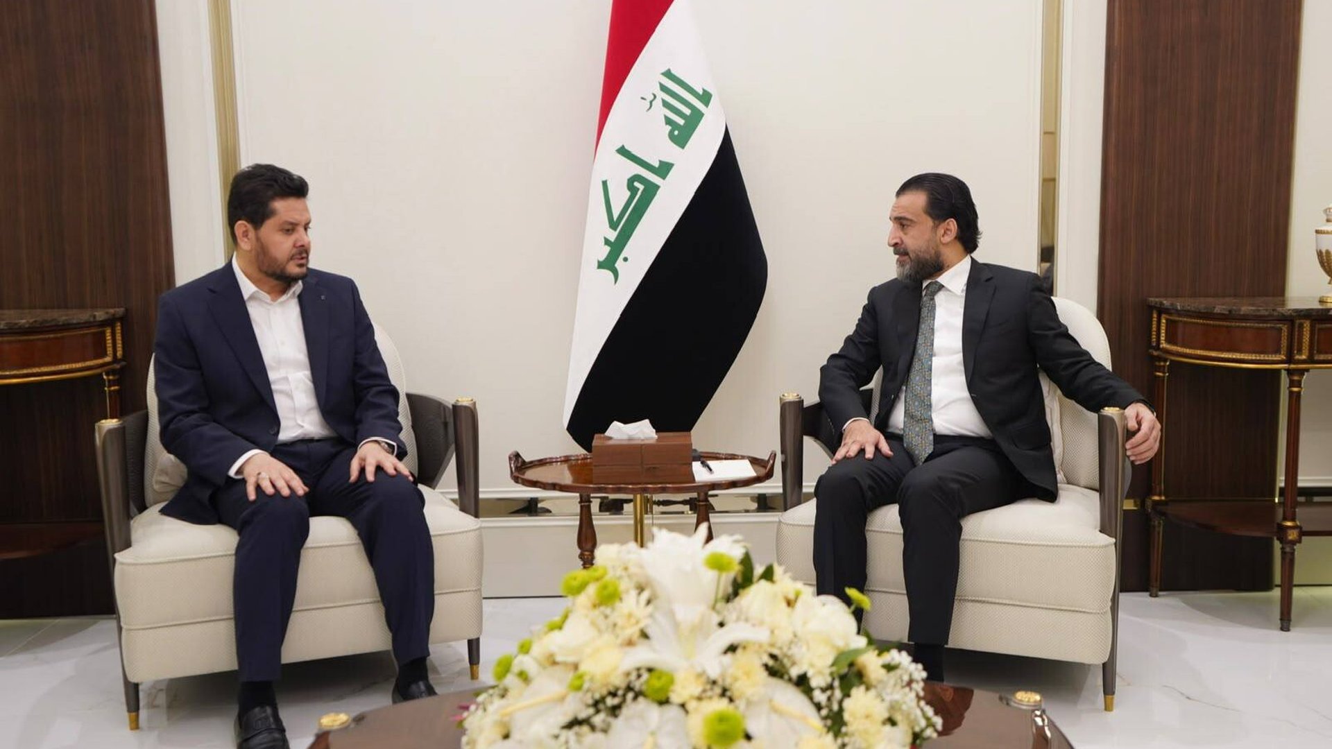الحلبوسي والعصائب يبحثان تلبية تطلعات المواطنين ودعم الحكومة