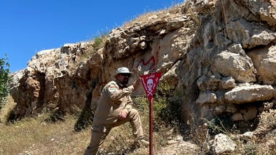 له‌ چیای مه‌قلوب تابلۆى هۆشیارى مین و ته‌قه‌مه‌نى چه‌قێندران